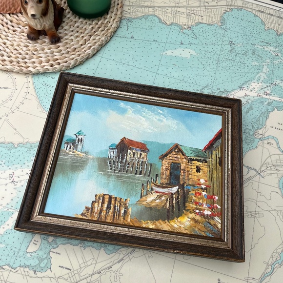 Vintage Framed Seascape Oil on Canvas Original Artwork - Picture 1 of 4